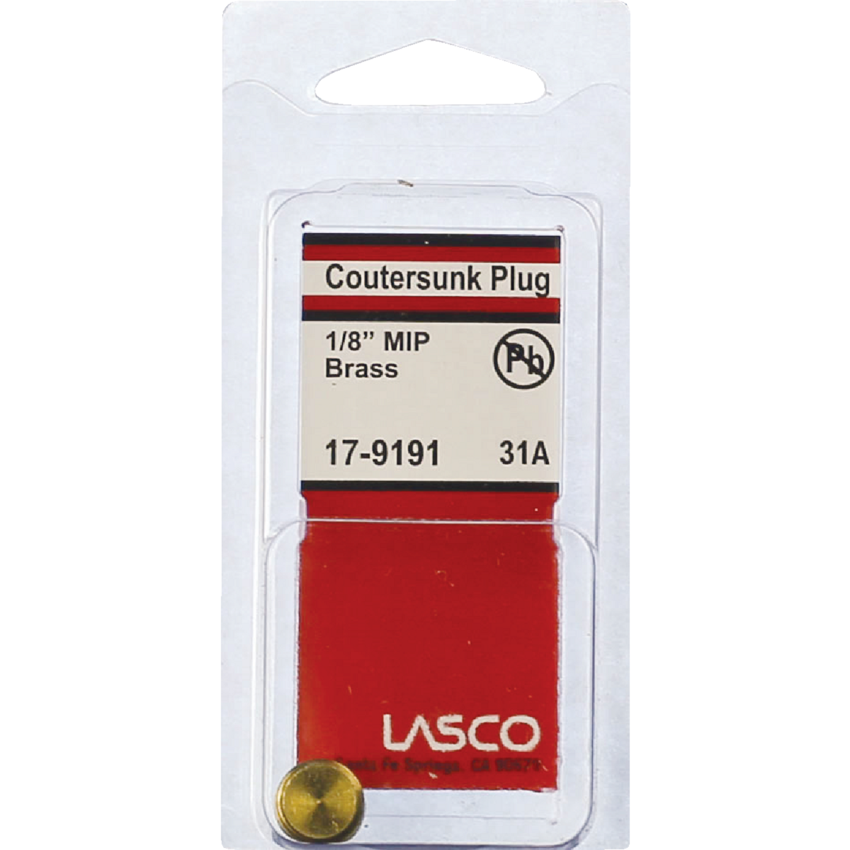 Lasco 1/8 In. MPT Brass Countersunk Plug Image 2