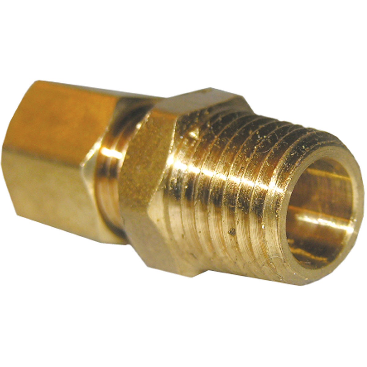 Lasco 1/4 In. C x 1/4 In. MPT Brass Compression Adapter Image 1
