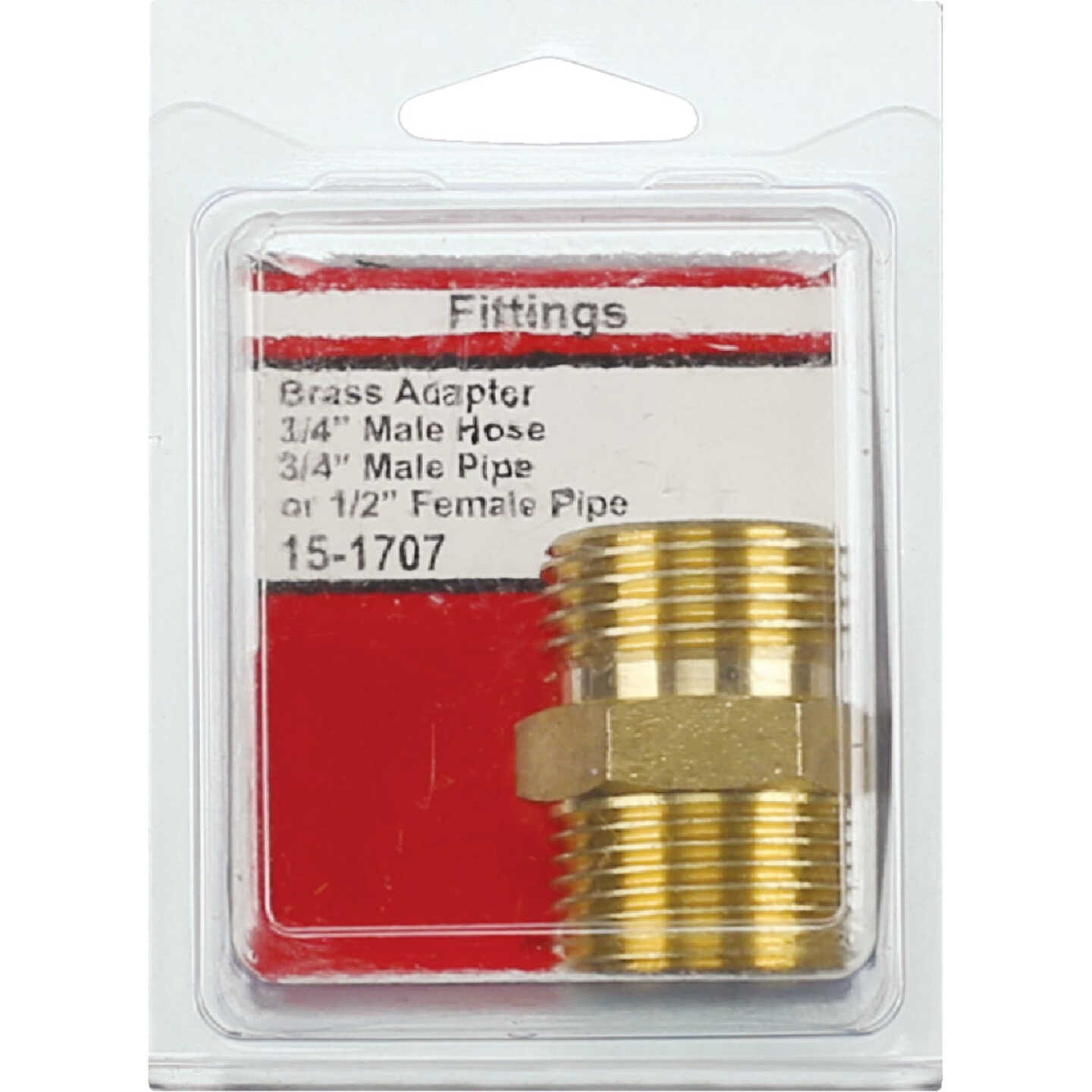 Lasco 3/4 In. MHT x 3/4 In. MPT x 1/2 In. FPT Brass Adapter Image 2