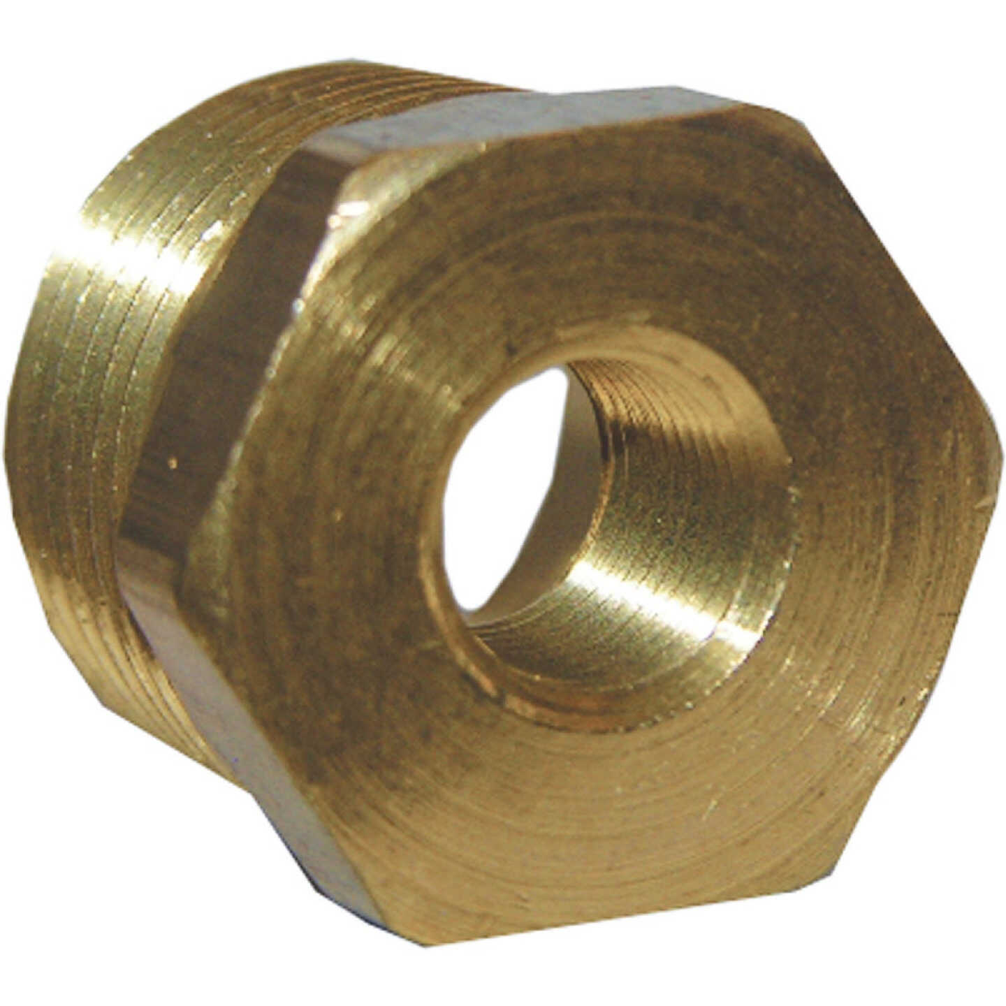 Lasco 3/8 In. MPT x 1/4 In. FPT Brass Hex Bushing Image 1