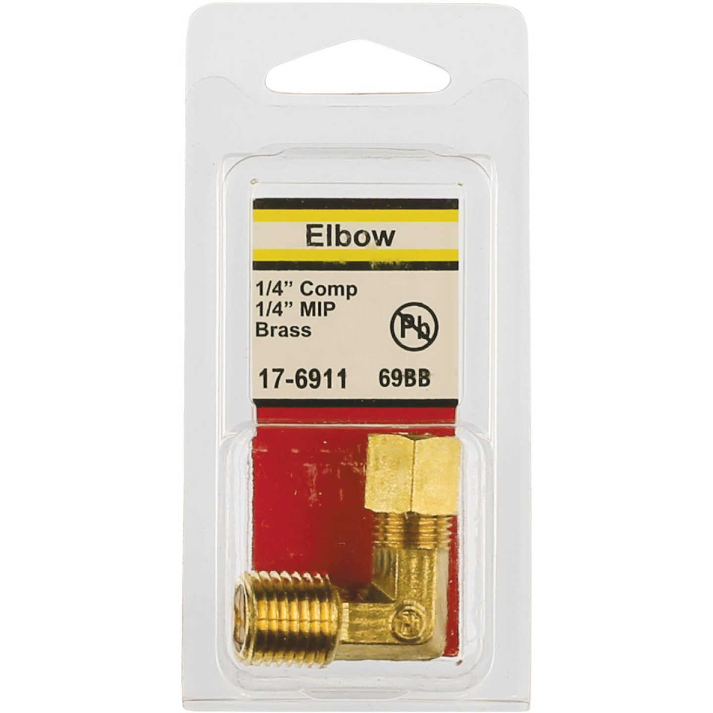 Lasco 1/4 In. C x 1/4 In. MPT 90 Deg. Compression Brass Elbow (1/4 Bend) Image 2