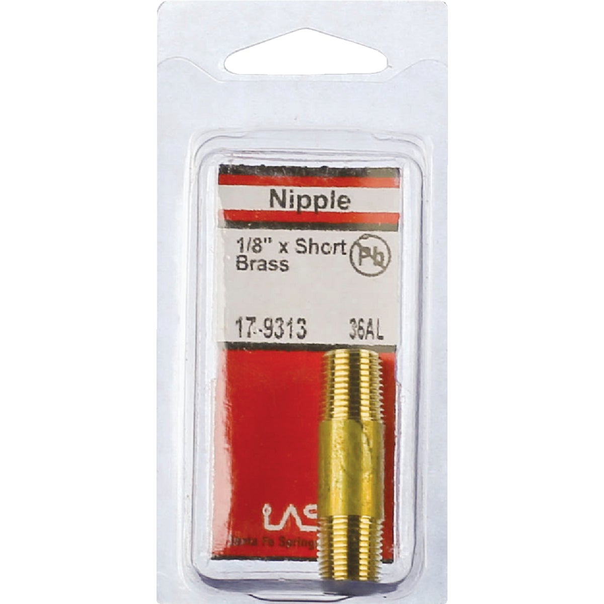 Lasco 1/8 In. MPT x 1-1/2 In. Short Brass Nipple Image 2