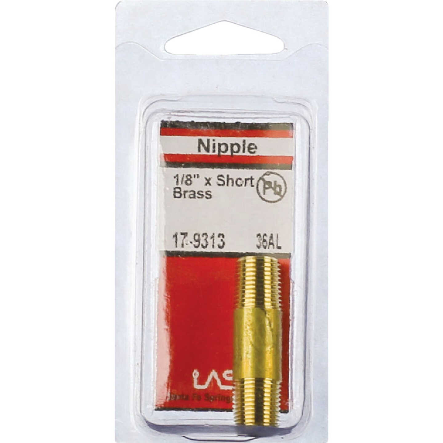 Lasco 1/8 In. MPT x 1-1/2 In. Short Brass Nipple Image 2