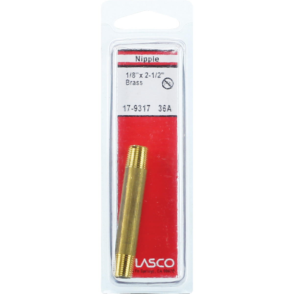 Lasco 1/8 In. x 2-1/2 In. Brass Nipple Image 2
