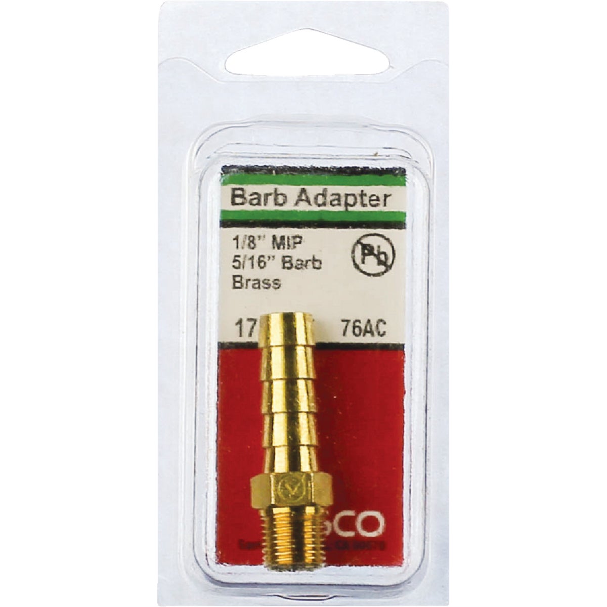 Lasco 1/8 In. MPT x 5/16 In. Brass Hose Barb Adapter Image 2