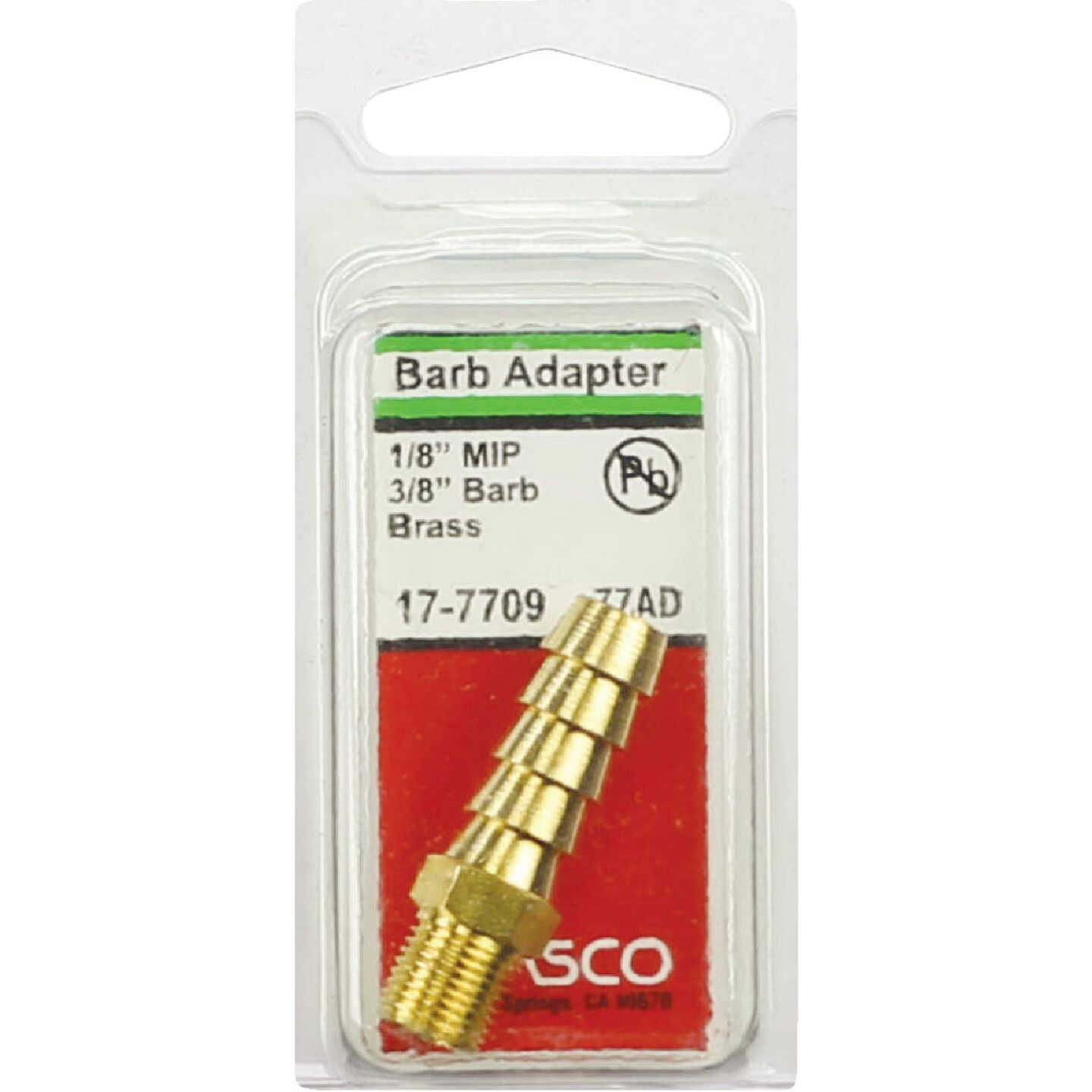 Lasco 1/8 In. MPT x 3/8 In. Brass Hose Barb Adapter Image 2