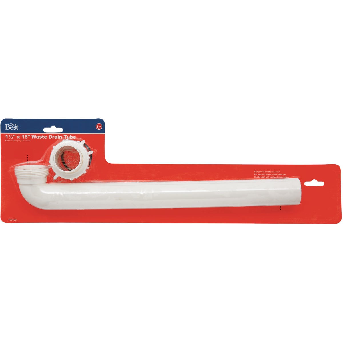 Do it Best 1-1/2 In. x 15 In. Plastic Slip Joint or Direct Waste Arm Image 2