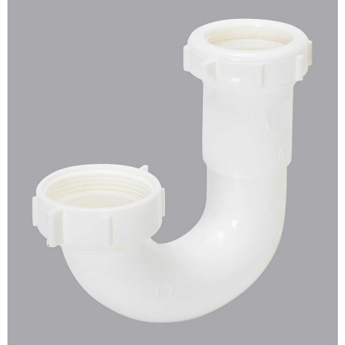 Do it Best 1-1/2 In. or 1-1/4 In White Plastic J-Bend, Carded Image 1