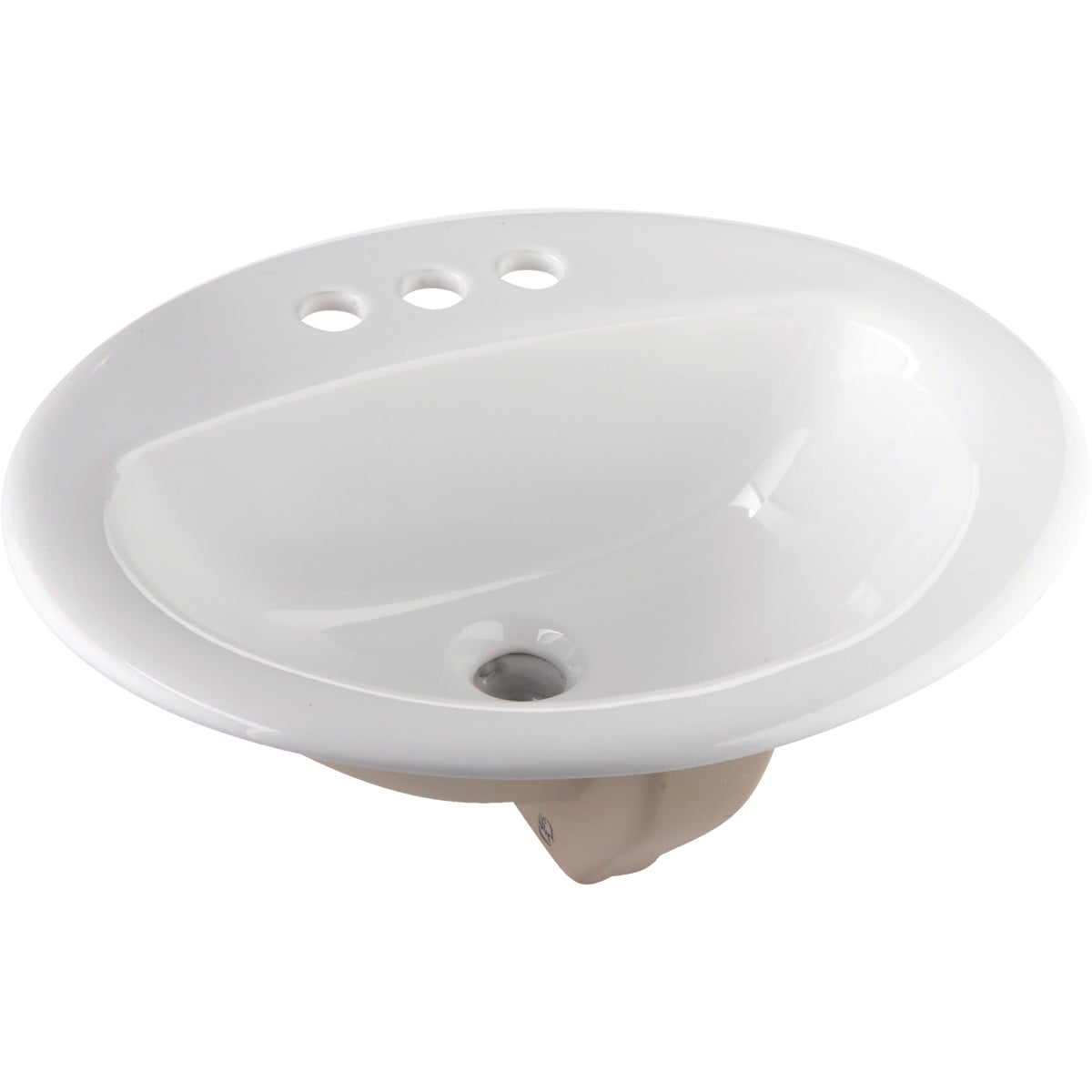 Oval White Drop-In Bathroom Sink