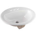 Oval White Drop-In Bathroom Sink Image 1