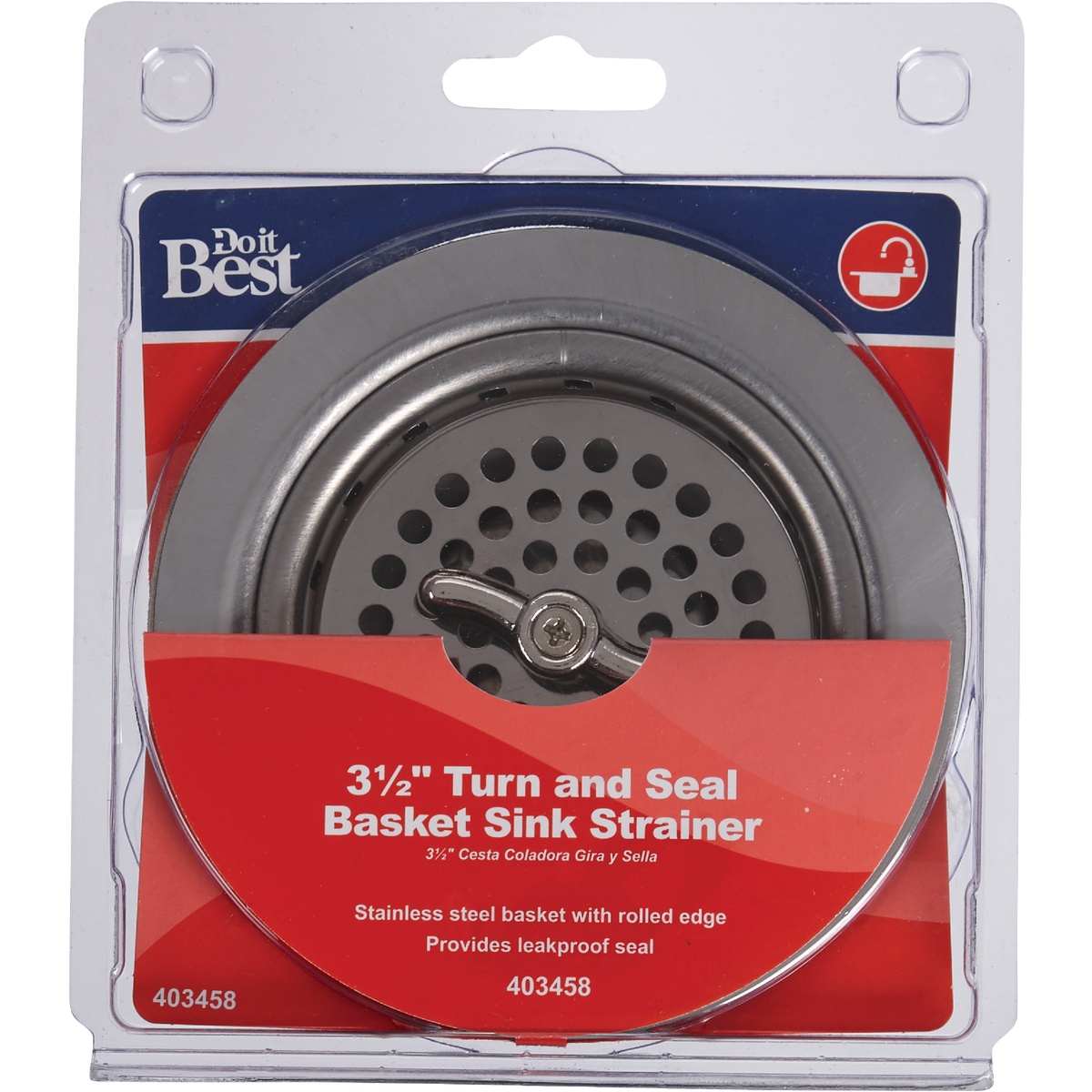 Do it 3-1/2 In. Chrome Turn 'n Seal Basket Strainer Assembly Image 2