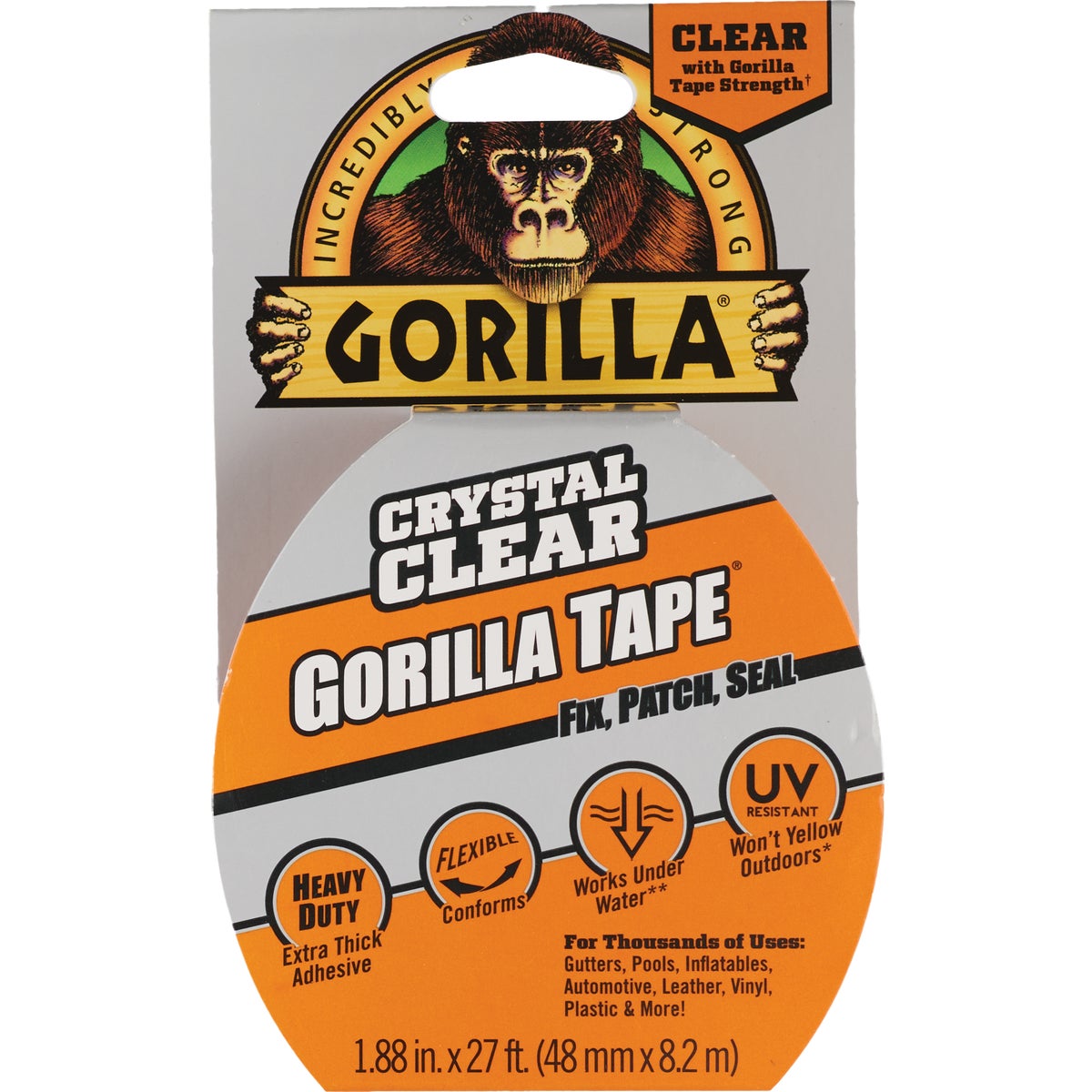 Gorilla 1.88 In. x 9 Yd. Crystal Clear Duct Tape, Clear Image 2