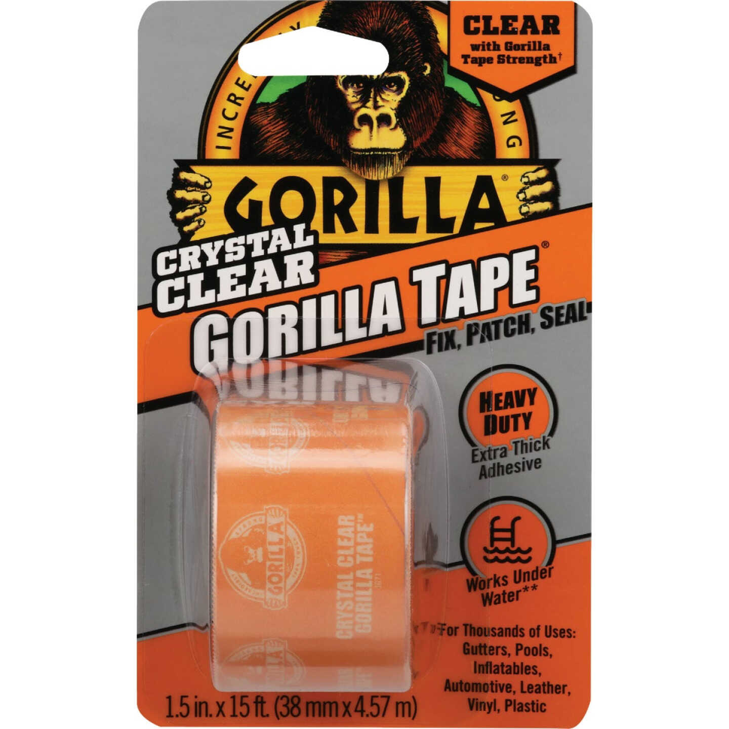 Gorilla 1-1/2 In. x 5 Yd. Crystal Clear Duct Tape, Clear Image 1