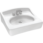 Cato Caribe Rectangle White Wall Hung Bathroom Sink Image 1