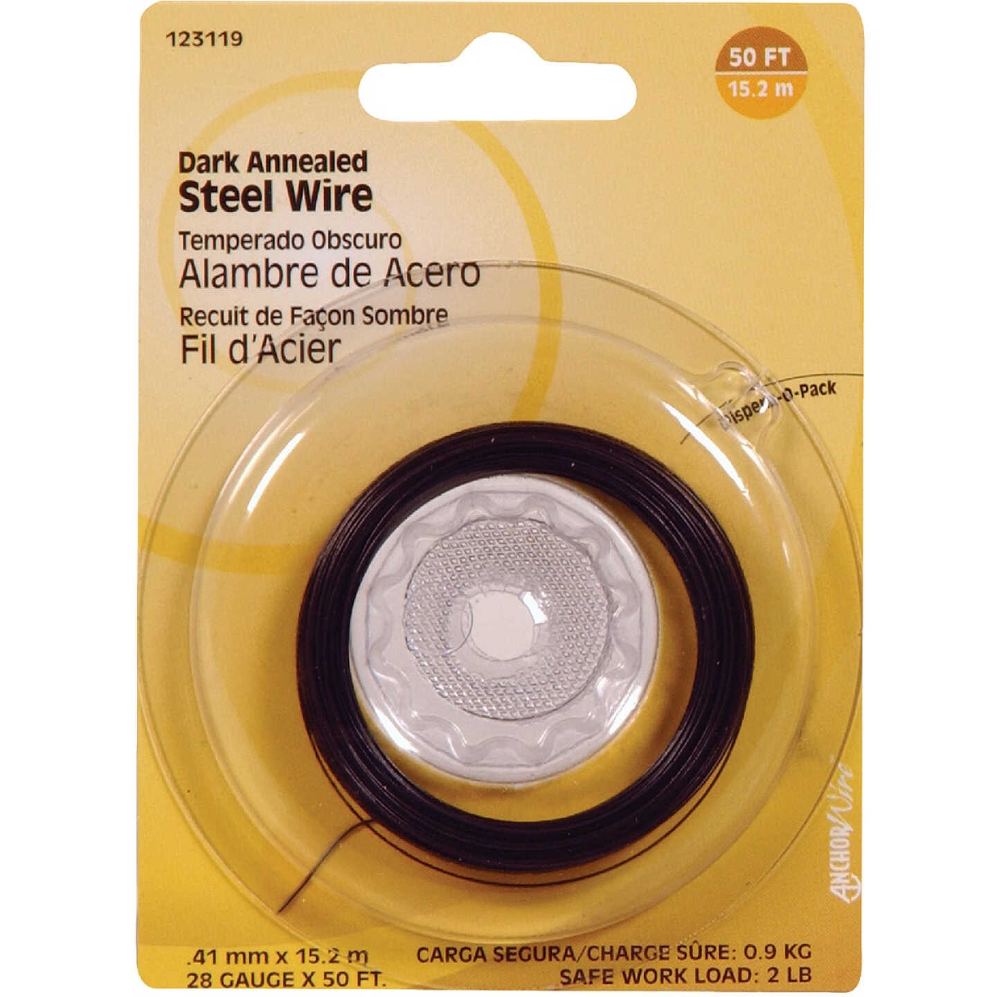 Hillman Anchor Wire 50 Ft. 28 Ga. Dark Annealed Steel General Purpose Wire Image 1