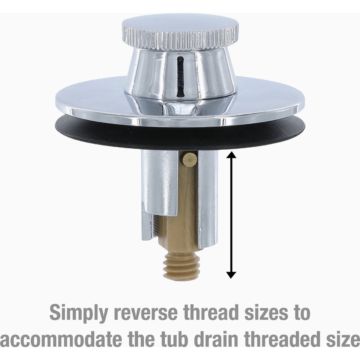Danco Lift & Turn 3/8 In. & 5/16 In. Thread Tub Drain Stopper Cartridge in Chrome Image 5