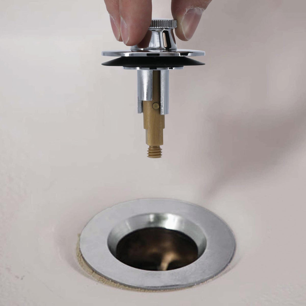 Danco Lift & Turn 3/8 In. & 5/16 In. Thread Tub Drain Stopper Cartridge in Chrome Image 4