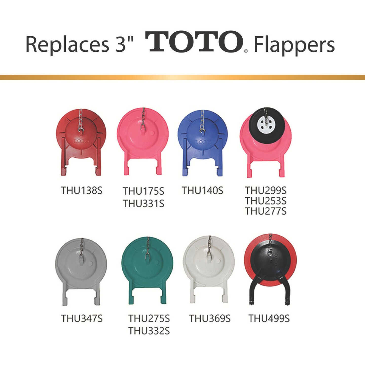 Korky TOTO 3 In. Rubber Adjustable Flapper Image 3
