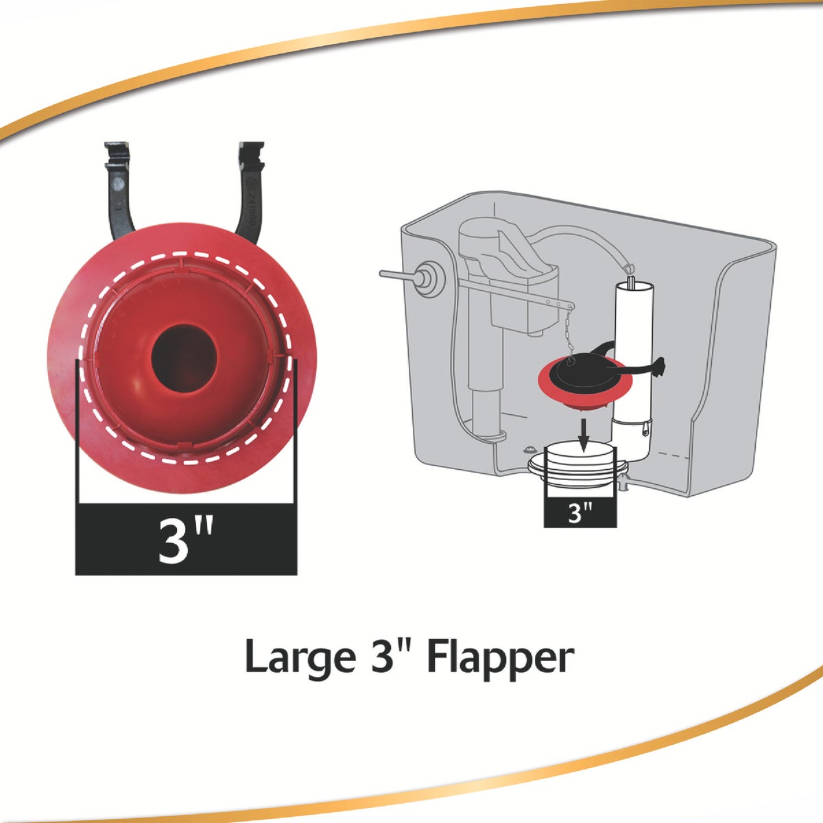Korky TOTO 3 In. Rubber Adjustable Flapper Image 2