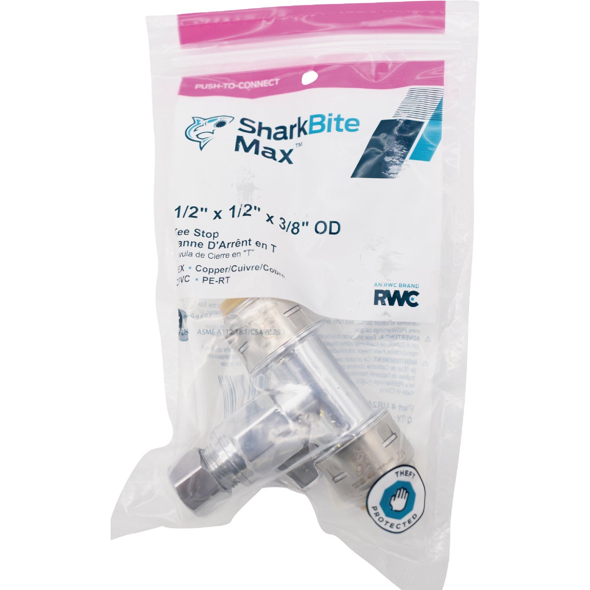 SharkBite 1/2 In. X 1/2 In. X 3/8 In. Push-to-Connect Stop Tee Image 2