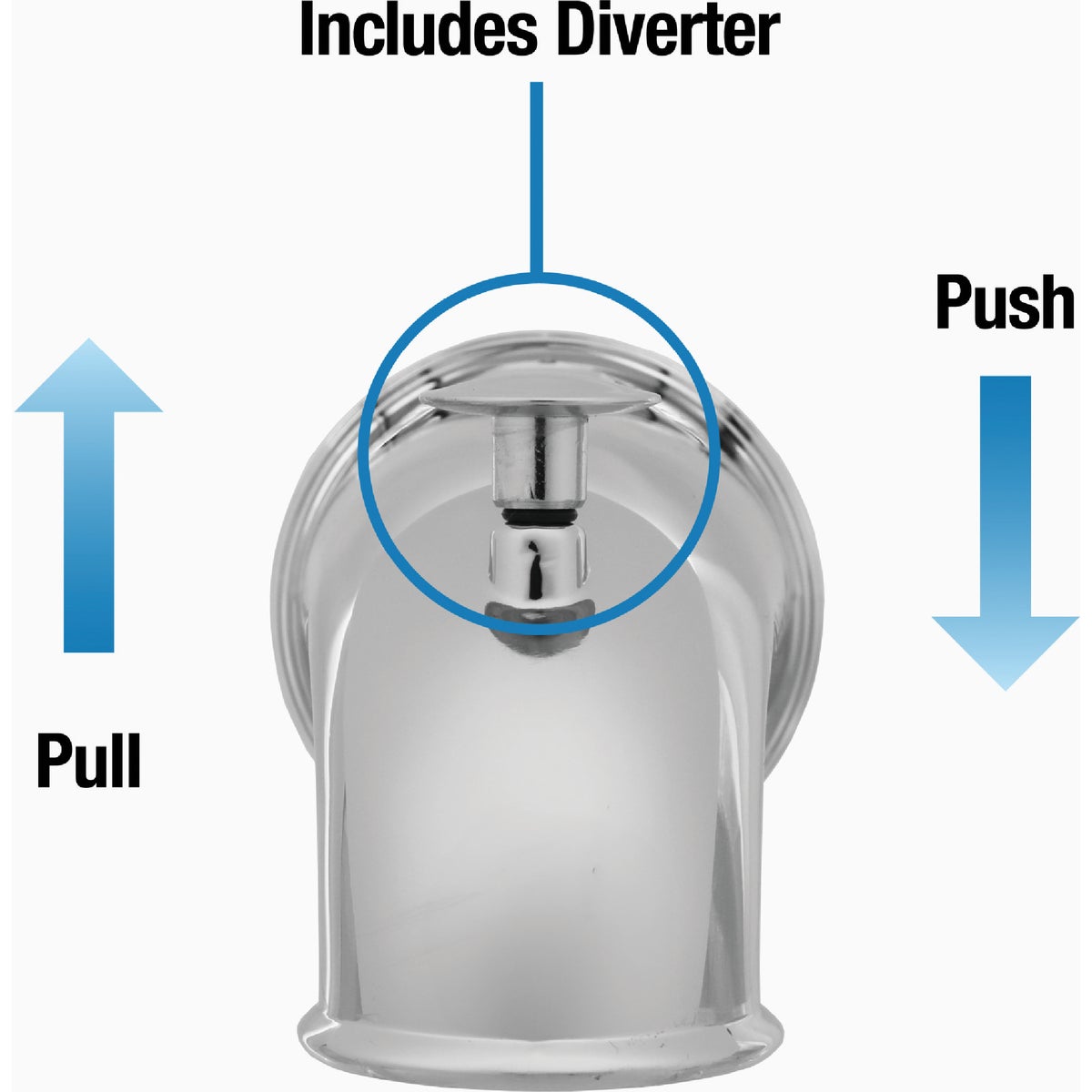 Danco 6 In. Chrome Bathtub Spout with Diverter Image 5