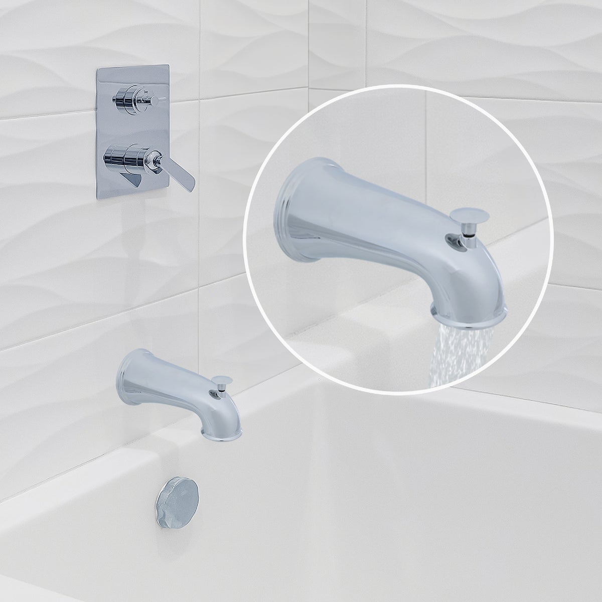 Danco 6 In. Chrome Bathtub Spout with Diverter Image 2