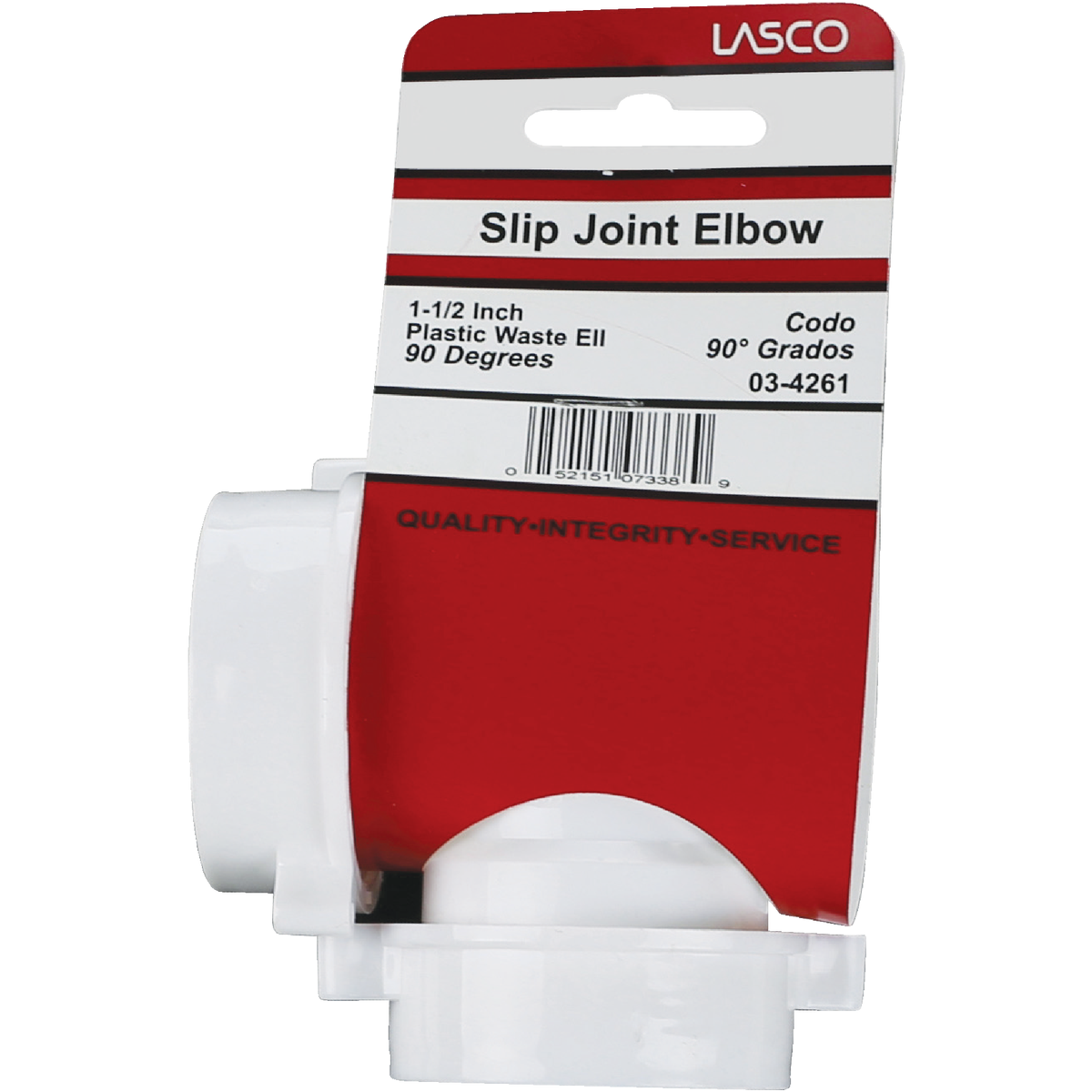 Lasco 1-1/2 In. White Plastic Elbow Image 2
