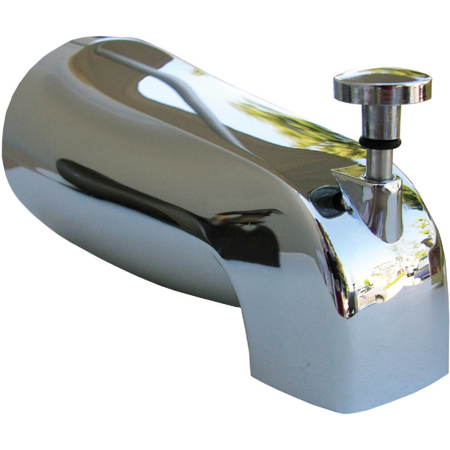 Lasco 4-Way Chrome Plated Bathtub Spout with Diverter Image 1
