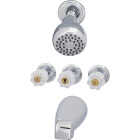 Home Impressions Chrome 3-Handle Acrylic Knob Tub & Shower Faucet Image 1