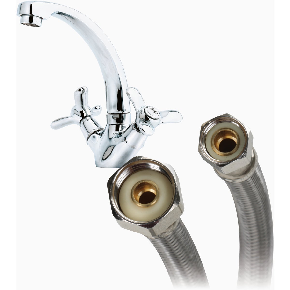 Fluidmaster 3/8 In. C x 1/2 In. FIP x 36 In. L Braided Stainless Steel Faucet Connector Image 2