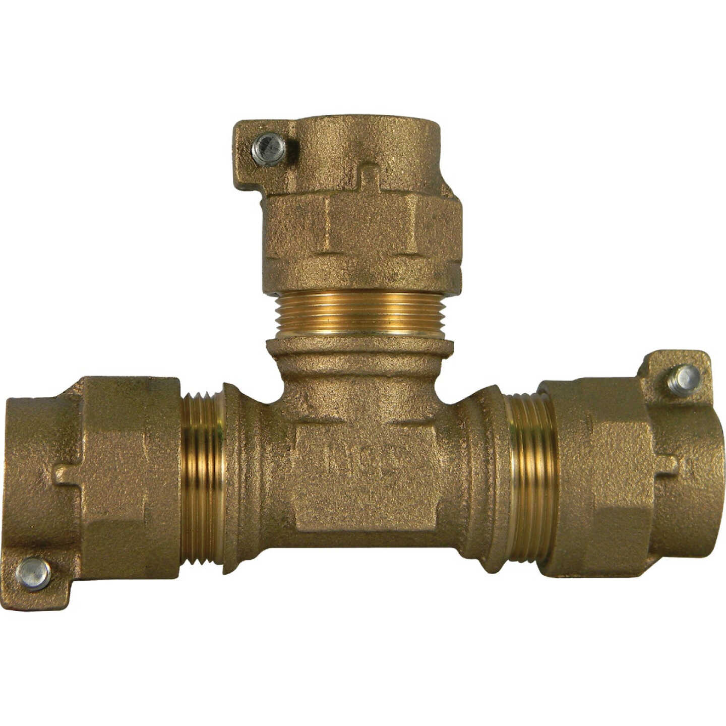 Anderson Metals 1 In. CTS Polyethylene Pipe Brass Tee Image 1