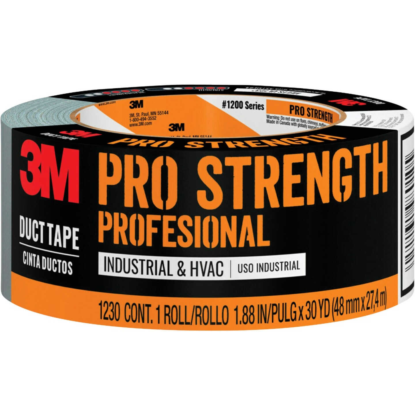 3M 1.88 In. x 30 Yd. Pro Strength Duct Tape, Gray Image 1