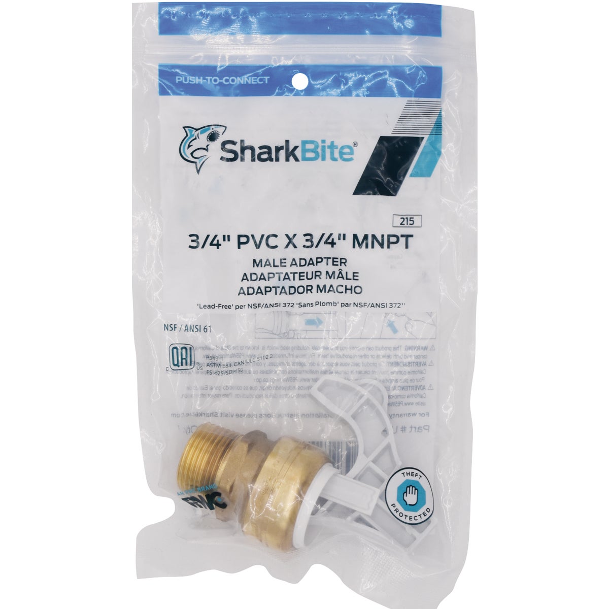 SharkBite 3/4 In. PVC x 3/4 In. MNPT Connector Image 2
