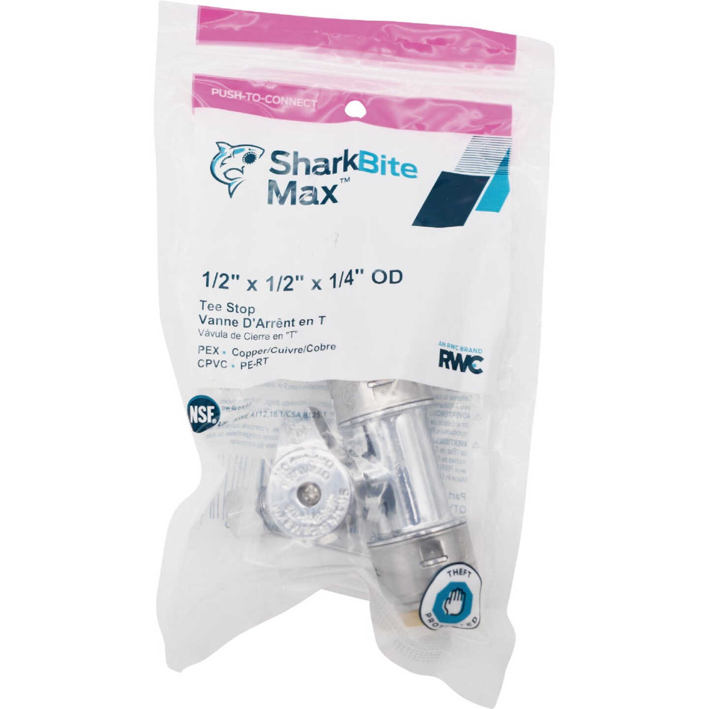 SharkBite 1/2 In. X 1/2 In. X 1/4 In. Push-to-Connect Stop Tee Image 6
