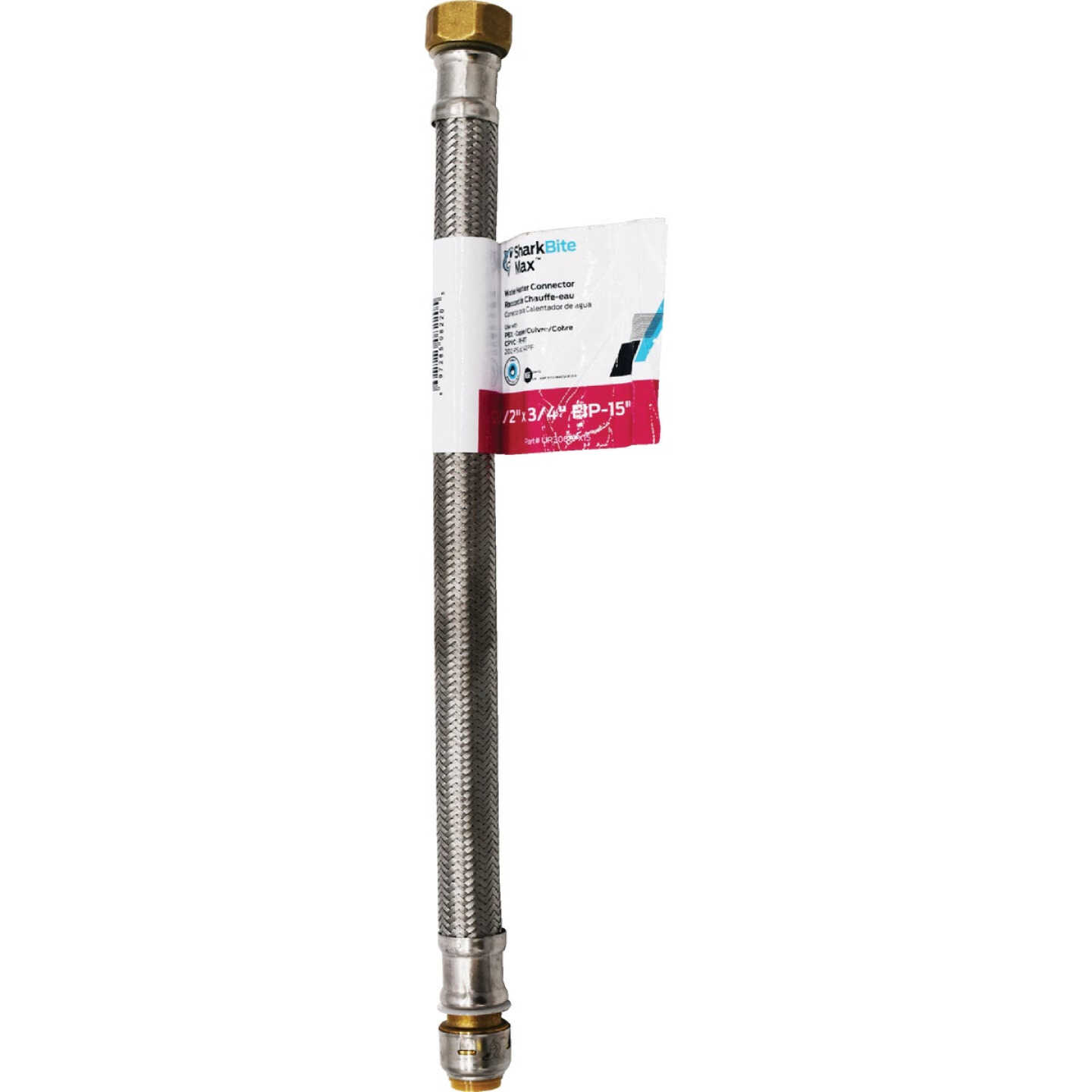 SharkBite 1/2 In. X 3/4 In. FIP X 15 In. L Braided Flexible Water Heater Connector Image 6