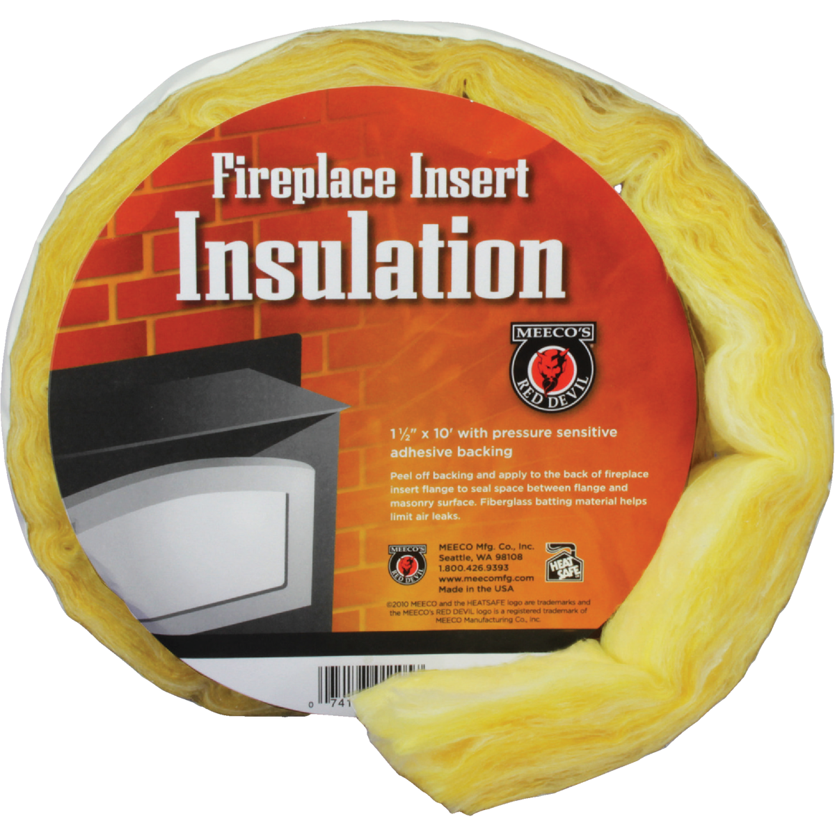 Meeco's Red Devil 1-1/2 In. x 10 Ft. Fiberglass Fireplace Insert Insulation