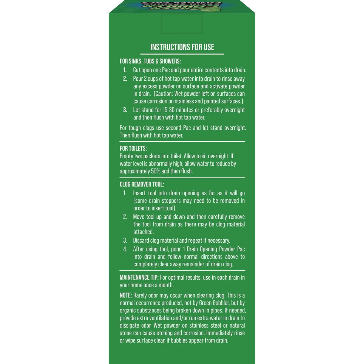 Green Gobbler 6.53 Oz. Granular Pac Drain Opener (3-Pack) Image 7