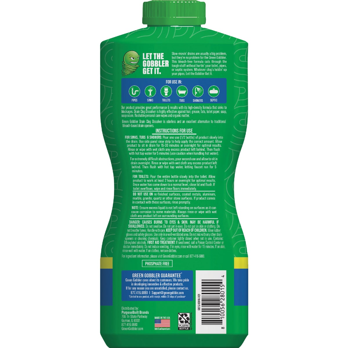 Green Gobbler Dissolve 31 Oz. Drain Opener (2-Uses) Image 2