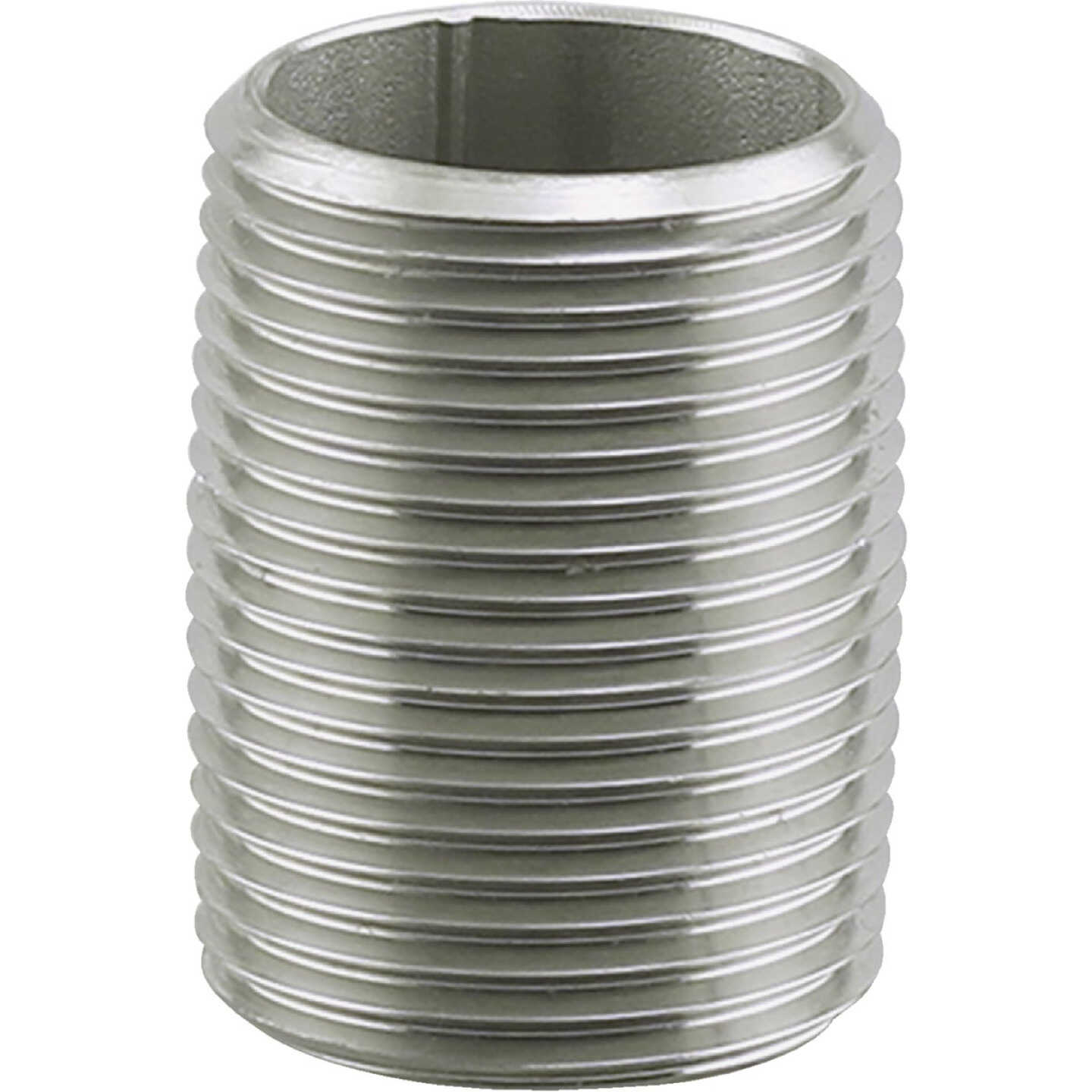 PLUMB-EEZE 1/2 In. MIP x Close Stainless Steel Nipple Image 1