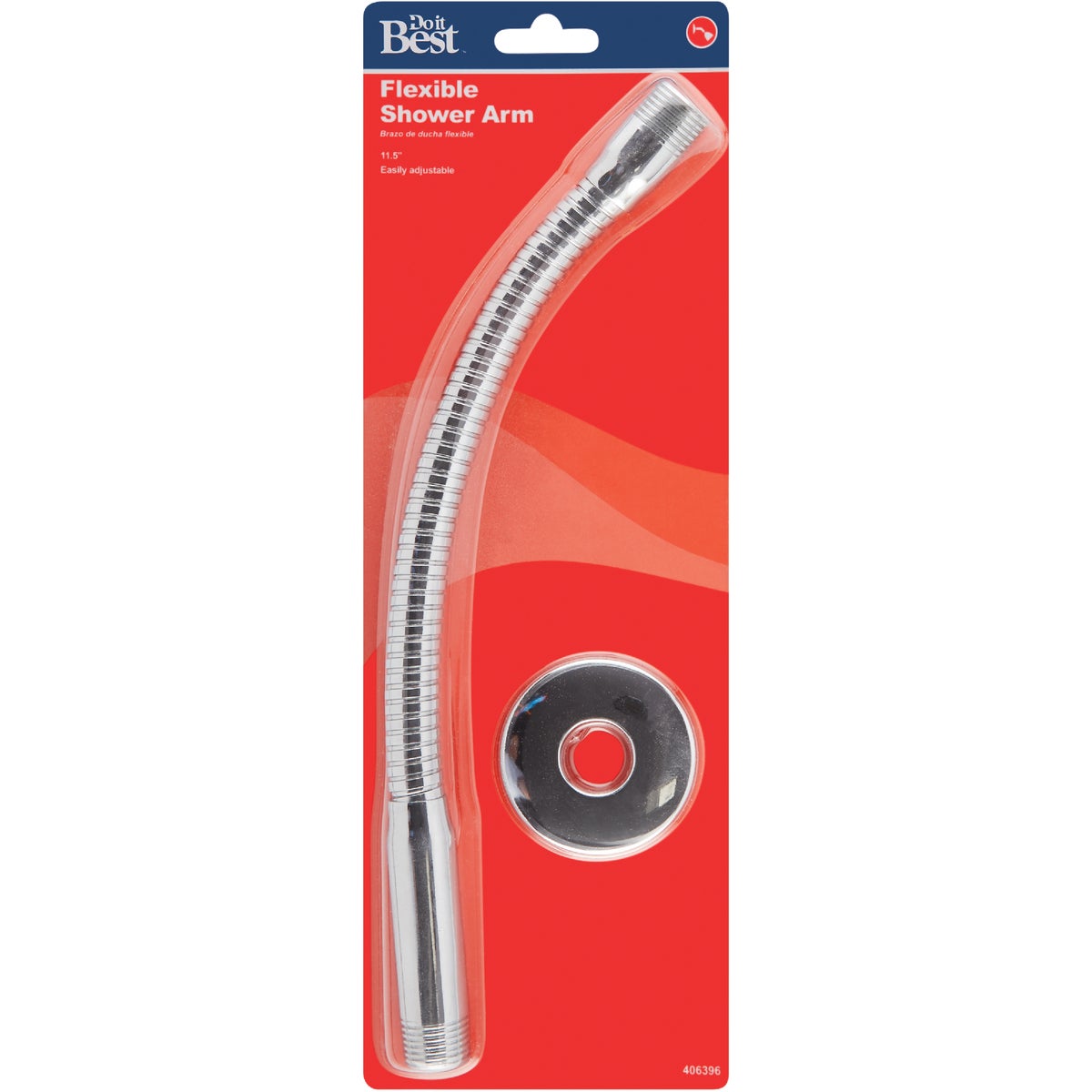 Do it Best 11-1/2 In. Chrome Flexible Shower Arm with Flange Image 2