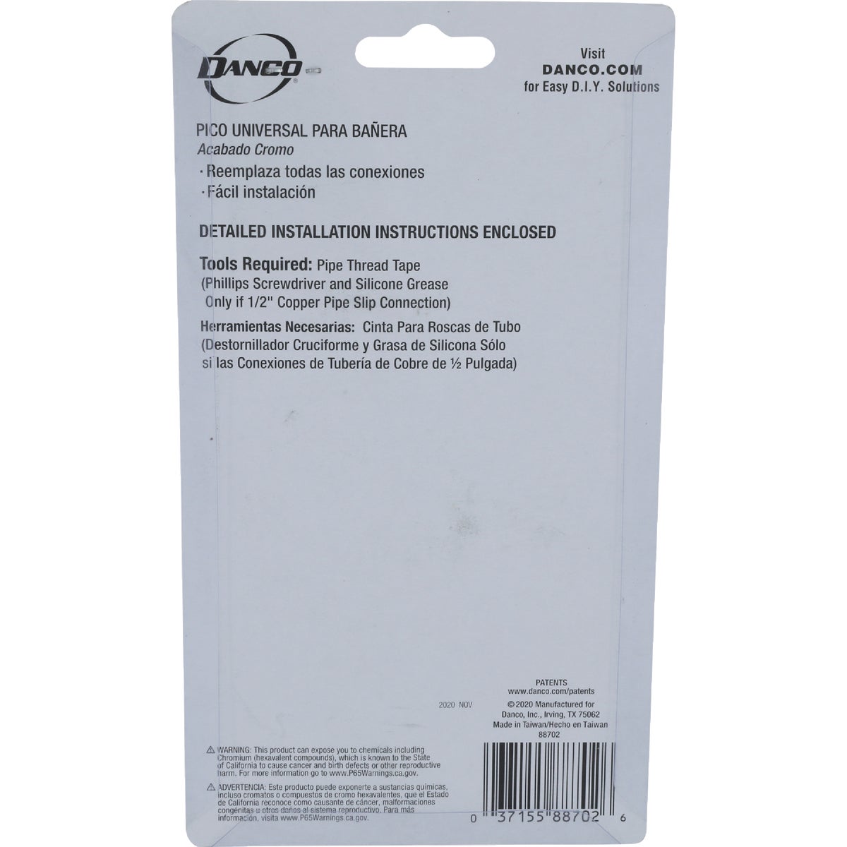 Danco 1/2 In. Slip-Fit Chrome Bathtub Spout Image 7
