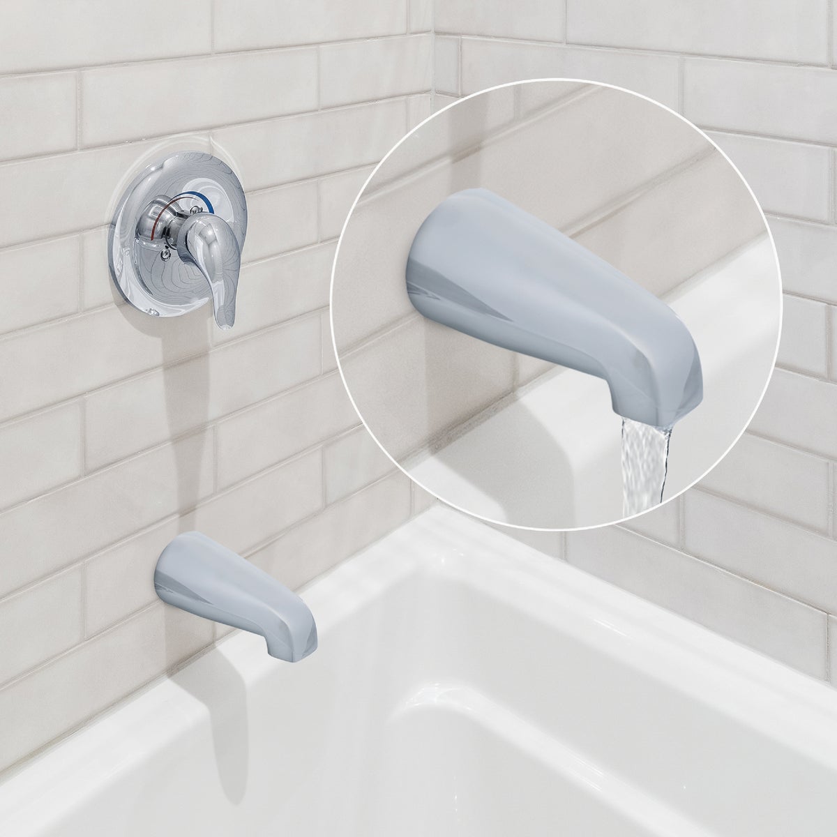 Danco 1/2 In. Slip-Fit Chrome Bathtub Spout Image 2
