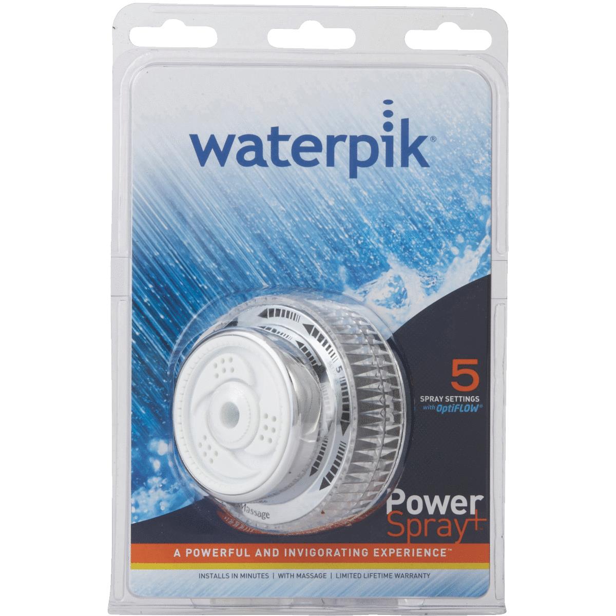 Waterpik PowerSpray 5-Spray 2.5 GPM Chrome Message Showerhead