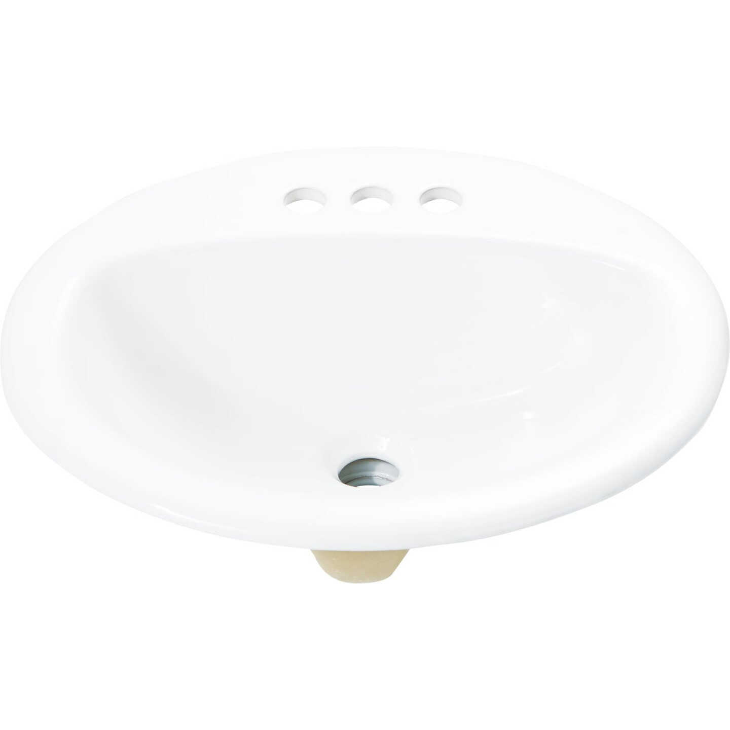 Common Goods Grove Oval Drop-In White Bathroom Sink Image 2