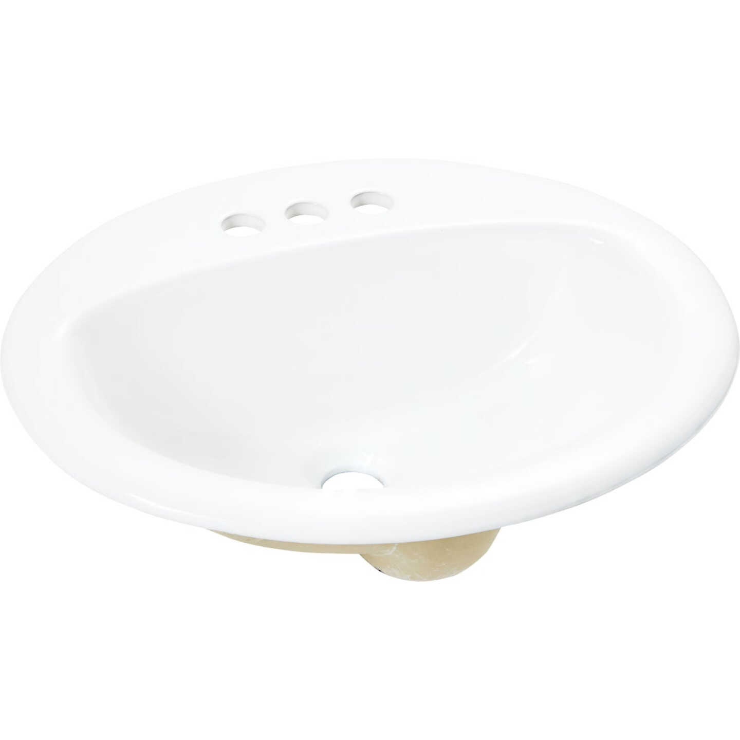 Common Goods Grove Oval Drop-In White Bathroom Sink Image 1