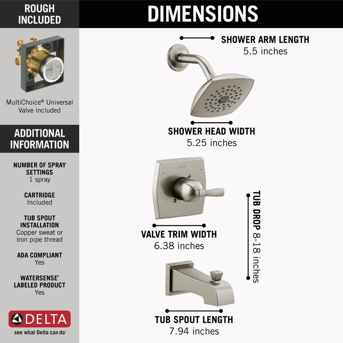 Delta Monitor 14 Series Tub & Shower Trim Image 3