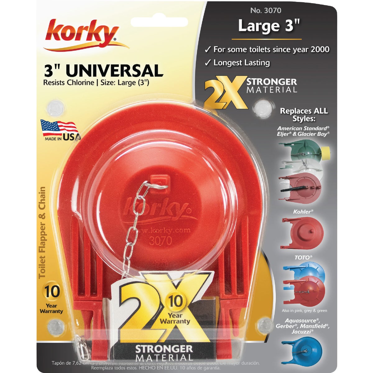 Korky Large 3 In. 2X High Performance Universal Toilet Flapper