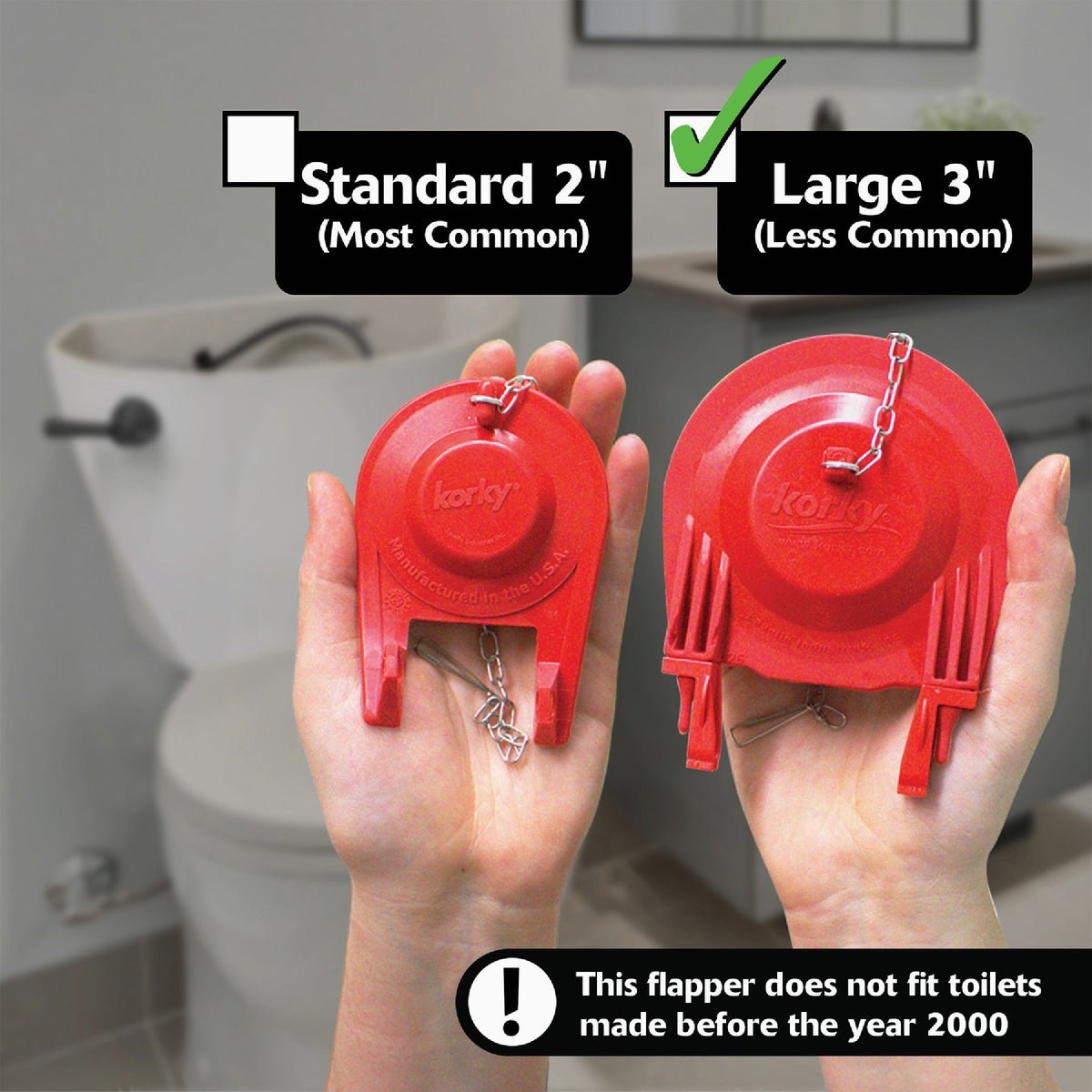 Korky Large 3 In. 2X High Performance Universal Toilet Flapper Image 2