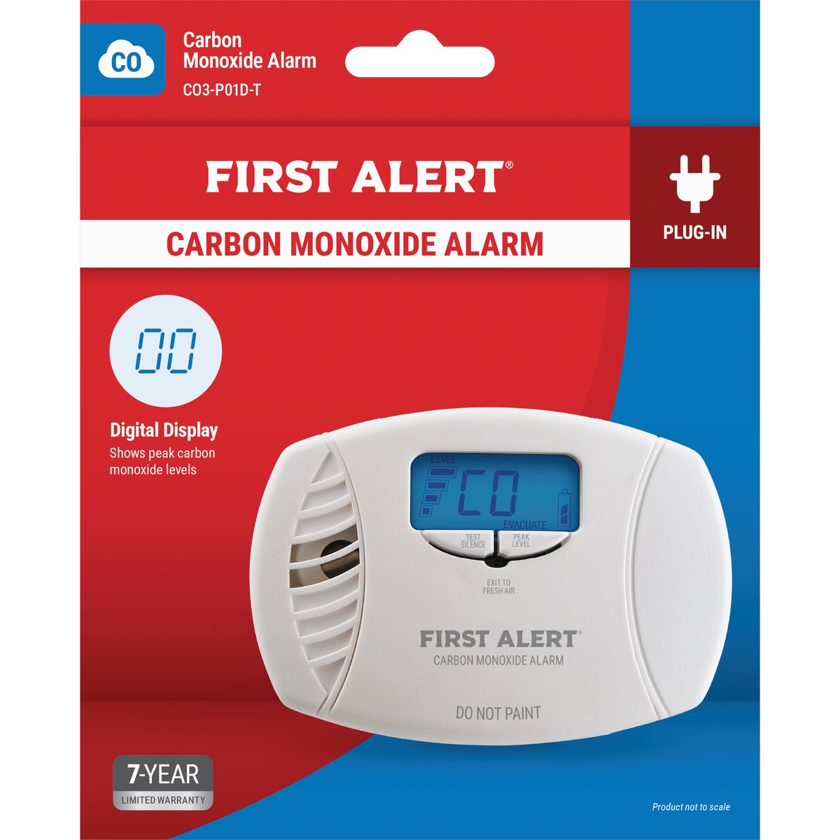 First Alert CO615 Plug-In Electrochemical Carbon Monoxide Alarm with Battery Backup and Digital Display