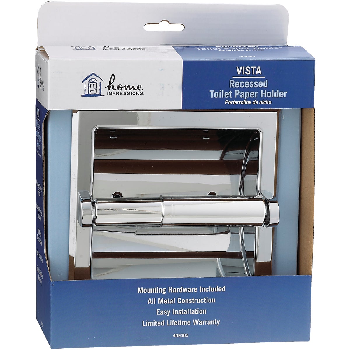 Home Impressions Vista Chrome Recessed Toilet Paper Holder Image 2